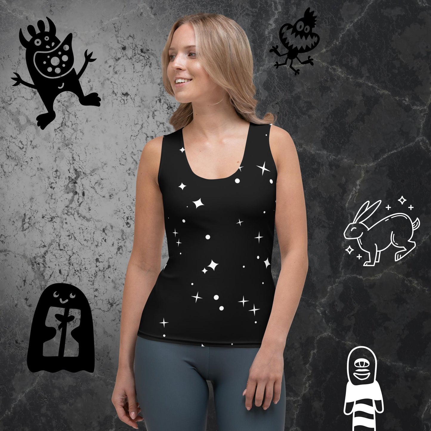 Galaxy Stars (form-fitting) Tank-Top