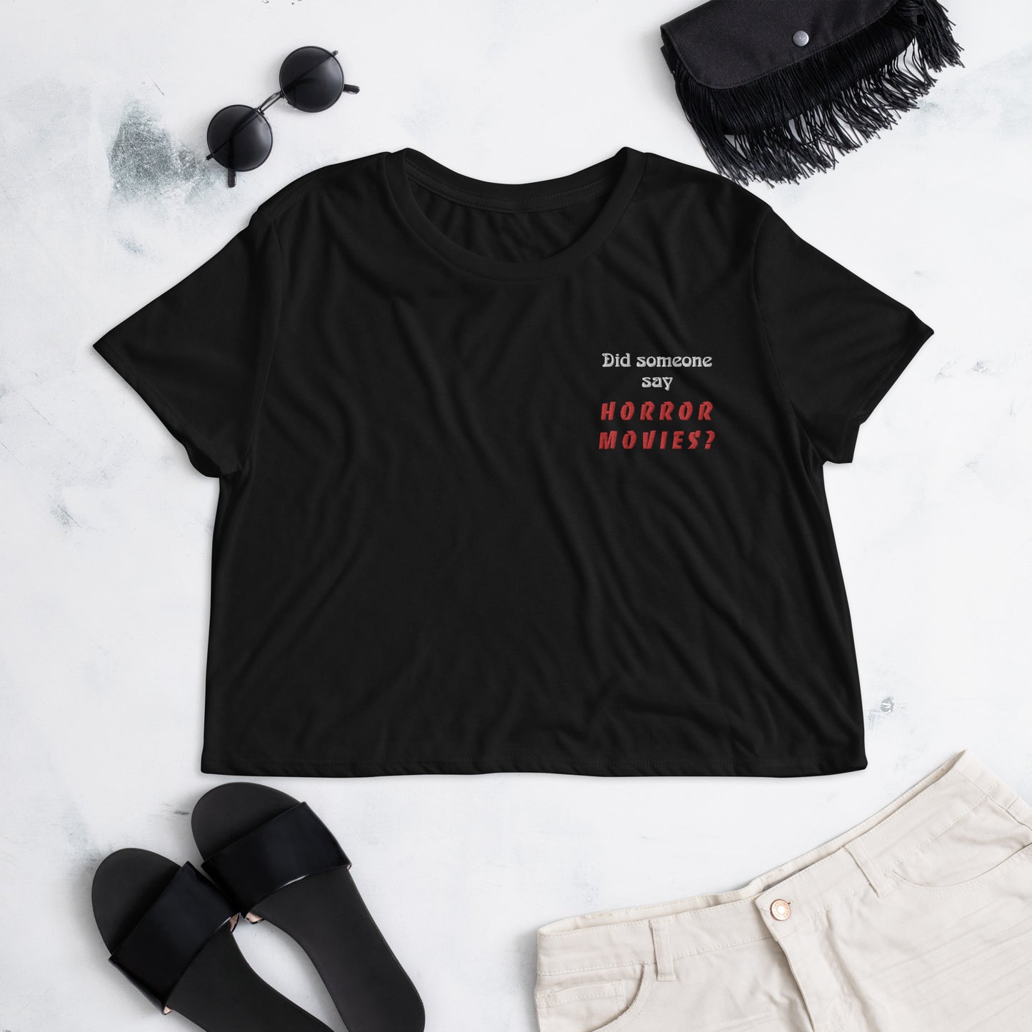 Did someone say 'Horror Movies?' Crop T-Shirt