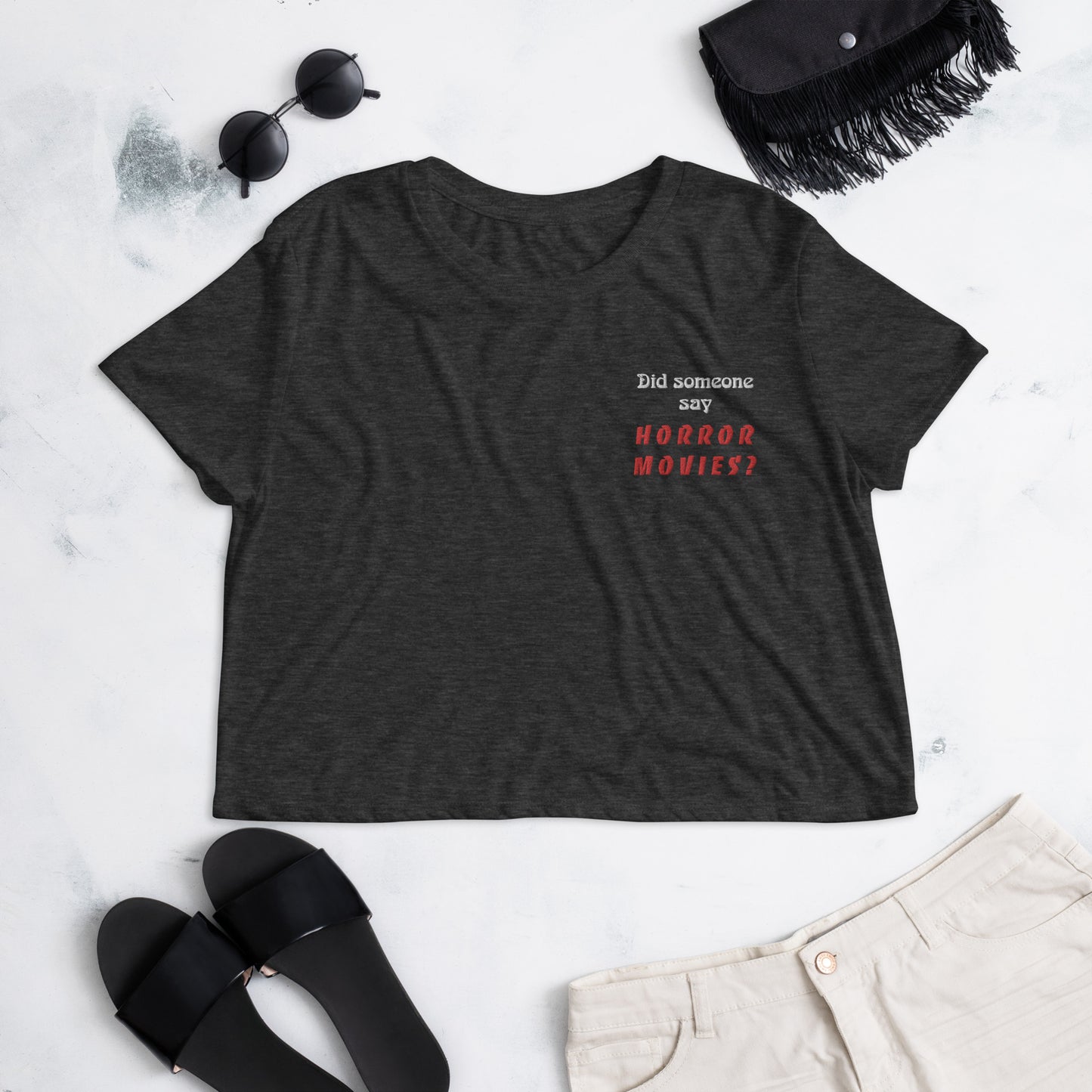 Did someone say 'Horror Movies?' Crop T-Shirt