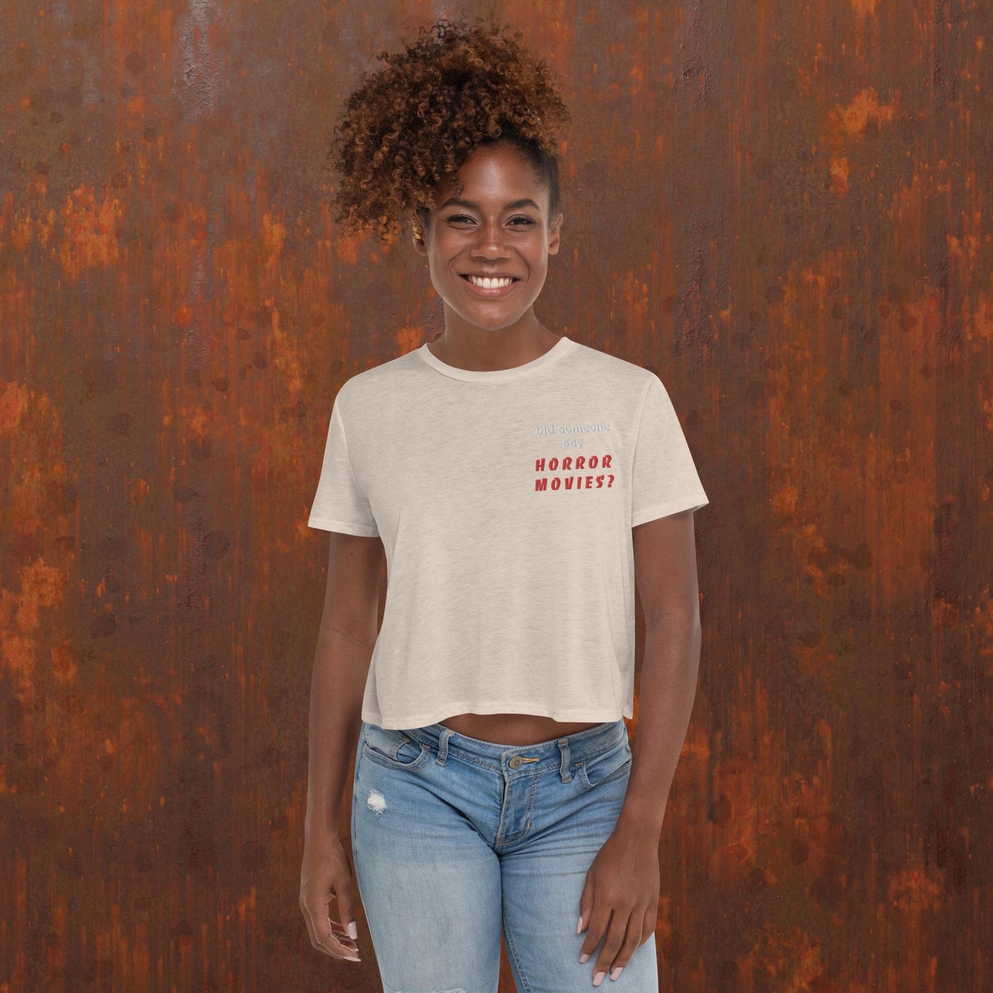 Did someone say 'Horror Movies?' Crop T-Shirt