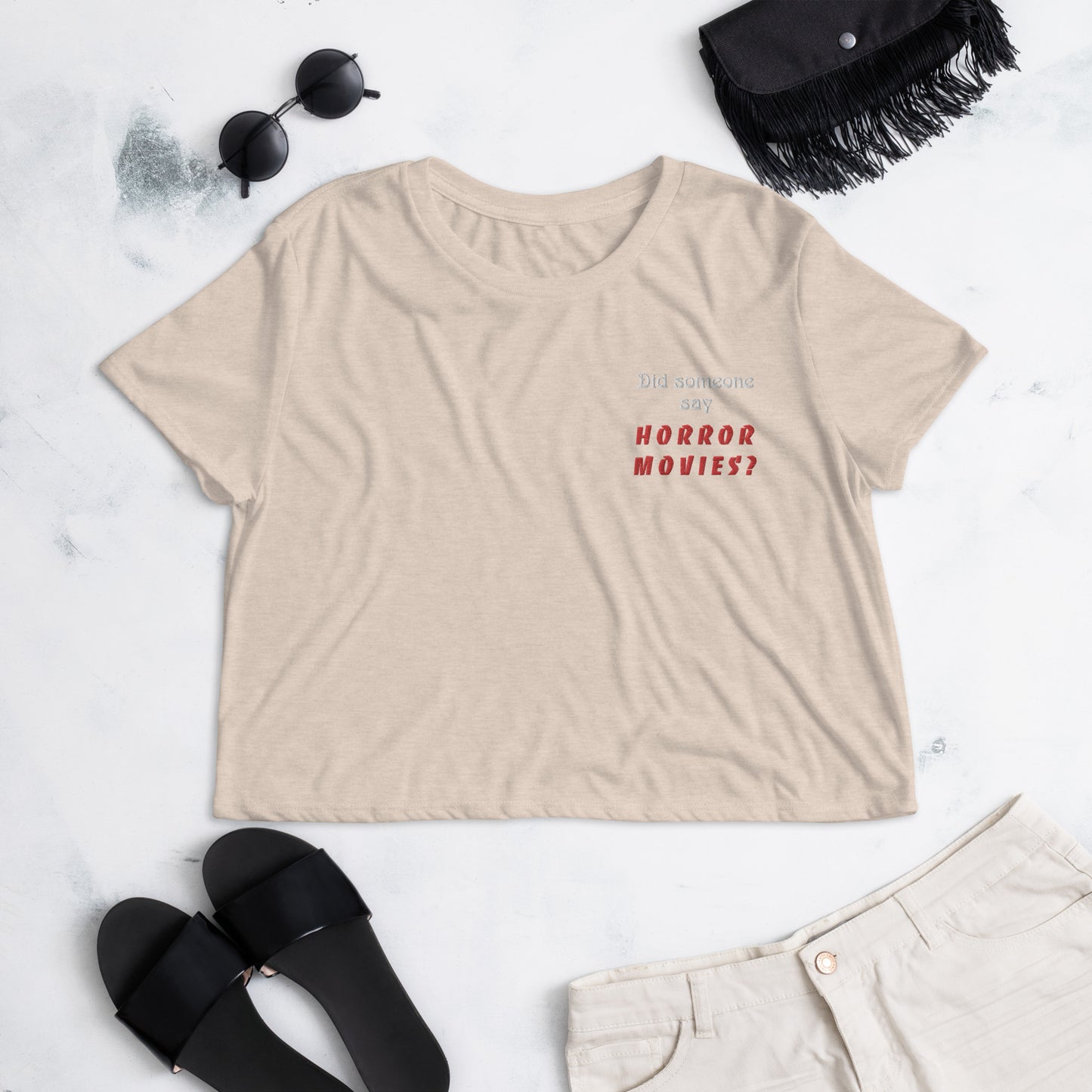 Did someone say 'Horror Movies?' Crop T-Shirt