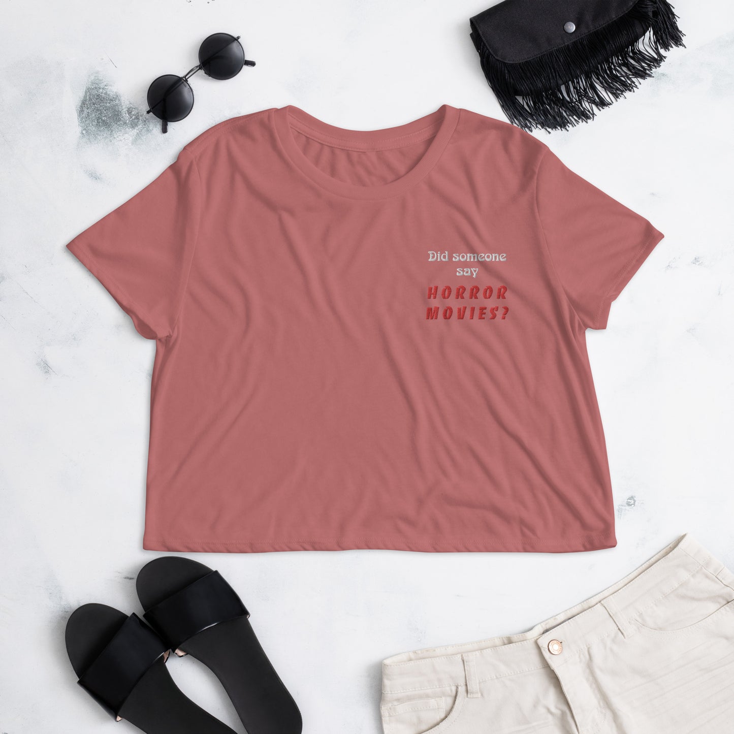 Did someone say 'Horror Movies?' Crop T-Shirt